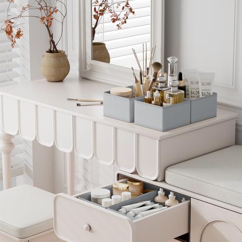 DIMJ Drawer Organizer Clothes Storage - 18 Pack Baby Dresser Organizer for Nursery, Foldable Closet Drawer Organizer Bins for Bedroom Organization, Fabric Storage Dividers for Socks, Underwears, Bras - color: Gray, size: 18 Pack