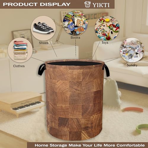 Wood Texture Pattern Laundry Basket,Rustic Farmhouse Clothes Hamper,Oxford Cloth Collapsible Nursery Hamper Storage Organization for Bedroom,Bathroom,Office,College Dorms,16x20 Inch - color: Wood Texture Pattern