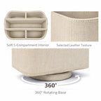 UnionBasic Rotating Desk Organizer, 360 Desk Spinning Caddy, Desktop TV Guide/Mail/Media/Remote Controller Holder Organizer, Beige - color: Beige