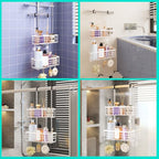 HapiRm Hanging Shower Caddy Organizer - No Drilling Shower Organizer with Hooks, Rustproof & Waterproof 304 Stainless Steel Bathroom Shelves - White - color: White
