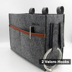 Bedside Caddy, Hanging Storage Bag, Chair Organizer Caddy, Remote, Magazine, Drink Bottle, Cell Phone Holder with Fixed Straps for Hospital Bed, Dorm Bed, Baby Stuff, Office (Grey Small)