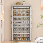 OYREL Shoe Rack 10Tier Large Capacity 50-56Pairs Beautiful Tall Shoe Shelf Free Standing Storage Cabinet Entryway Closet - size: 10Tier Multi