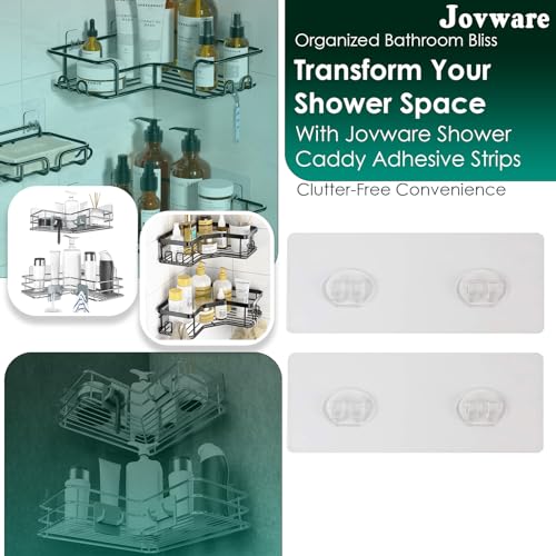 Shower Caddy Adhesive Replacement Stickers Sticker Shelf Basket Strips Suction Hooks Large Strong Hook for Bathroom Storage Corner Transparent Shelves Wall Mount 2 Hooks 6 1/2" - color: Transparent 2 Hooks 6 1/2", size: Wire Hook