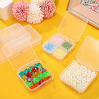 48 Packs Clear Small Plastic Containers Transparent Storage Box with Hinged Lid for Small Items Crafts Jewelry (2.9 x 2.9 x 1 Inches) - size: 2.9 x 2.9 x 1 in