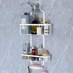Kadolina White Hanging Shower Caddy, 3-Tier Bathroom Organizer with Soap Dish, Rust Resistant, Quick Dry, Assembly Required - color: White