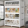 960QT Extra Large Stackable Storage Bins with Lid, 240Gal Plastic Closet Organizers and Storage Drawer, Collapsible Cabinet Box with Wheels Clear Doors for Home Kitchen Office, 4Pack White - size: 240QT, style: 4Pack