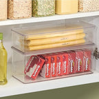 iDesign Plastic Stackable Hinged-Lid Storage Box for Kitchen, Bathroom, or Office - Clear - style: Pack of 1