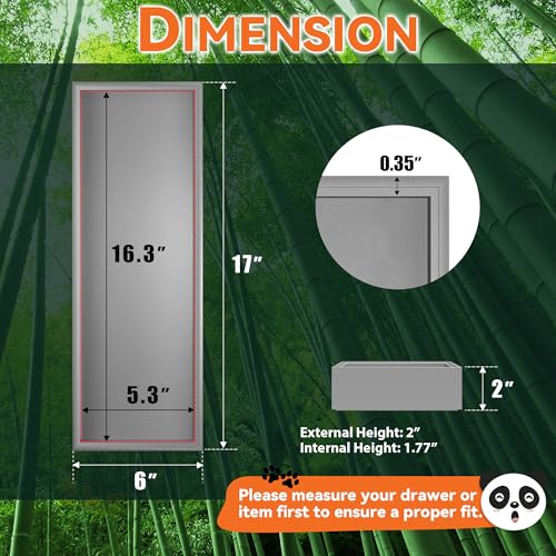 Lixple Bamboo Drawer Organizer, Extra Large Silverware Organizer for Kitchen Drawer, Stackable Utensil Organizer, 2 Pcs Toilet Tank Topper Tray, Wooden Toilet Paper Basket (Silver, 17 X 6 X 2 Inch) - color: Silver, size: 17 x 6 x 2 Inch