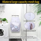 Hanging Collapsible Breathable Mesh Laundry Hamper, White, 24 x 14.2 x 7.5 in - color: White