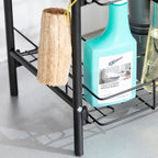 L&H UNICO Under Sink Organizers 2-Tier Removable Shelf Wire Storage Rack for Kitchen Bathroom with Towel Bar, Black