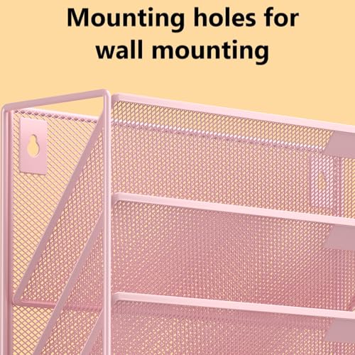 Kuntine.B 6-Tier Wall File Organizer Hanging File Organizer Cubicle Organizer Wall File Holder for Office Home (Pink, 6 Tier) - color: Pink, size: 6 Tier & No Hangers