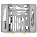 1 Pcs Utensil Drawer Silverware Organizer, Metal Mesh Expandable 13" ~24" Kitchen Drawer Organizer, 7-9 Slots Cutlery Tray Dividers for Kitchen Flatware Christmas Housewarming Gift (Sliver) - color: Sliver
