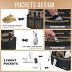 SCAVATA Compact Wearable Cleaning Caddy, Small Cleaning Supplies Organizer with Handle & Shoulder Straps for Housekeepers, under Sink & Car Cleaning Tool Organizers Bag (Leopard) - color: Leopard