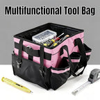 Tool Organizer Tote Bag, Pink and Black, Large Capacity with Adjustable Compartments, Portable Cleaning Storage Caddy, 14.96x10.63x9.06 Inches - color: Pink