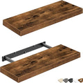 QEEIG Floating Shelves for Wall Bathroom Shelf Bedroom Kitchen Living Room Farmhouse Small Book Shelf 16 inch Set of 2, Brown (015-BN2) - color: A. Brown, size: 2pcs