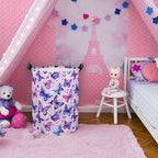 Butterfly Baby Laundry Basket & Toy Storage Bin, Purple Butterfly - color: Purple Butterfly