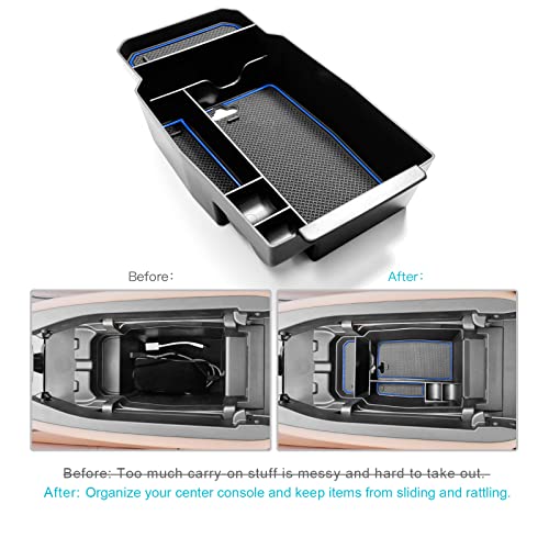 CDEFG 2023 2024 2025 2026 CX-50 Center Console Organizer Tray for 2023 2024 2025 2026 Mazda CX-50 Middle Console Armrest Storage Box 2023-2026 CX50 Accessories(Blue) - color: Blue