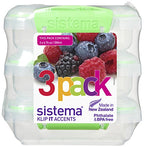 Sistema KLIP IT Accents Collection Food Storage Containers, 6.7 oz./0.2 L, Color Received May Vary, 3 Count - size: 6.7oz, style: Set of 3
