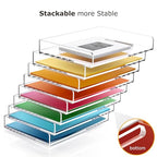 4 Tier Stackable Letter Tray, Acrylic Paper Organizer File Trays Paper Sorter, Clear Office Supplies Accessories for Letter/A4 Size Folders Documents 12.4inx8.86inx6.65in - style: Ultra-thin 4Tier trays