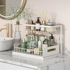 INNOVATIVE LIFE Under Sink Organizer, 1 Pack 2 Tier Under Sink Organizers and Storage, Slide Out Pull Out Cabinet Organizer Shelf, Metal Sliding Drawer for Kitchen， Bathroom，White - size: White (1 Pack)