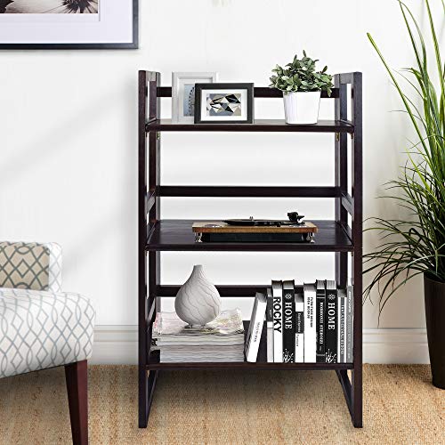 Casual Home 3-Shelf Folding Student Bookcase (20.75" Wide)-Espresso - color: Espresso