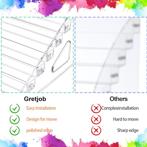 2 Pcs Clear Acrylic Paint Organizer Rack with Brush Holder, 7 Layer Acrylic Paint Tube Organizer, Snap-On Craft Organizers and Storage for Versatile Storage, No-Tools Setup & Quick Access (2 Set) - color: 2 Set