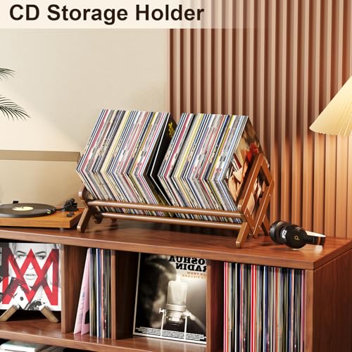 Premium Desktop Bookshelf Organizer, Small Bamboo Desk Book Rack Shelf for Magazine, Cookbook,Books, Retro Brown Table Top Bookcase Shelves Holder Storage, Wooden Tabletop Holders Racks for Countertop