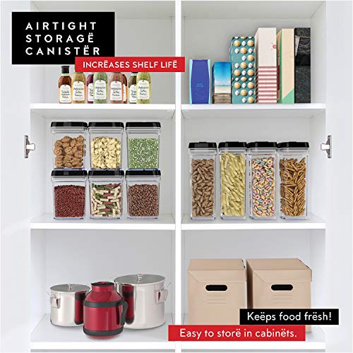DWËLLZA KITCHEN Airtight Food Storage Containers with Lids – 6 Piece Set Air Tight Kitchen Storage Containers for Pantry Organization and Storage - Clear Plastic BPA-Free - Keeps Food Fresh & Dry - color: 01 - 1 Liter (Set of 6)