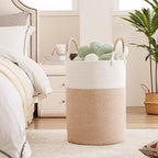 80L Extra Large Laundry Hamper Basket Tall Woven Rope Clothes Hamper Blanket Basket for Living Room Bathroom Bedroom Brown 16"L x 16"W x 22"H - color: Brown1, size: Extra Large (80L)