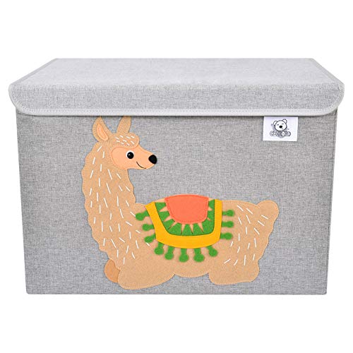 CLCROBD Foldable Large Kids Toy Chest with Flip-Top Lid, Collapsible Fabric Animal Toy Storage Organizer/Bin/Box/Basket/Trunk for Toddler, Children and Baby Nursery (Llama) - color: Llama
