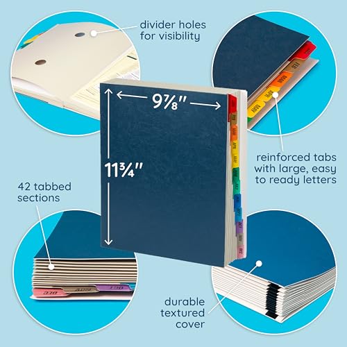 Blue Summit Expanding Monthly File Organizer, Letter Size 12 Month File Folder Organizer with Dividers, Paper Sorter for Desk and Documents (Pack of 2) - size: Letter (Pack of 2)