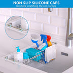 Over The Kitchen Sink Caddy Sponge Holder Organizer Drying Rack Expandable for Sponge Brush Soap Dish Cloth Rag, Stainless Steel (12.25" to 17.25") - size: 12.25" to 17.25"