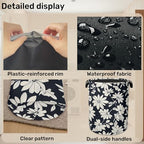Black White Daisy Laundry Basket - Heavy Duty 60L Dirty Clothes Organizer, Water Resistant Foldable Hamper for Men Women - color: Black White Daisy