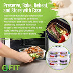 2 & 3 Compartment Glass Meal Prep Containers (4 Pack, 32 oz) - Glass Food Storage Containers with Lids, Bento Box, Portion Control, Airtight, Oven & Freezer safe, Food Container, Lavender - color: Lavender (2,3 compartment - 4 pack, 32oz)