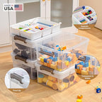 Citylife 17 QT Plastic Storage Box with Removable Tray Craft Organizers and Storage Clear Storage Container for Organizing Bead, Tool, Sewing, Playdoh - size: 17 Qt- 1 Pack