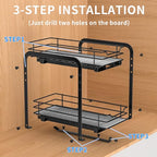 RCHYFEED Spice Organization for Cabinet, 2 Tier Pull Out Spice Rack for Seasoning Organizer, Height Adjustable Heavy Duty Metal Basket for Inside Cabinets & Pantry Closet(5.5" Wx10.5 Dx9.5 H) - size: 2 Tier-5.5''Wx10.5''Dx9.5''H
