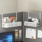 Hanging Desktop Baskets Fine Mesh Wire Storage Basket Over Cabinet Door Organizer No Drilling Required for Kitchen Bathroom Office, 1 Small, 1 Large. - size: Small + Large