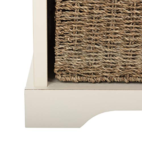 Safavieh American Homes Collection Lonan Grey and White Wicker Storage Bench - color: White