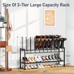 DIMJ Boot Rack 3-Tier - Black Metal Boot Storage Rack for Tall Boots Organizer Tall Boots, Multiuse Shoe Rack for Boots, Sneakers, High-Heels, Entryway, Fit for 10 Pairs, Black - size: 3-Tier 10 Pair
