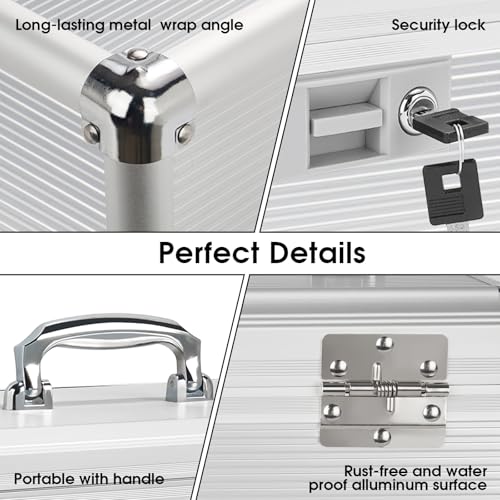 Medicine Lock Box with Key, Alluminum Alloy Box for Medication,First Aid Box with a Removeable Tray to Store Medicines & Pills for Home,Silver 10 * 6.89 * 6.89 Inch - color: Silver, size: Small-10inch