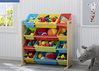 Delta Children Kids Toy Storage Organizer with 12 Plastic Bins - Greenguard Gold Certified, Natural/Primary - color: Natural/Primary