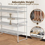 SUFAUY 2-Tier 33" Wide Shoe Rack, Closet Metal Wire, Stackable, Gray - color: Grey, size: 2 Tier