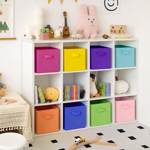 GRANNY SAYS 11 Inch Cube Storage Bins, Colorful Cube Storage Organizer, Fabric Storage Bins, Storage Cubes for Shelves, Closet, Toy Storage Bins for Kids Room, Play Room, Rainbow, 8-Pack - color: Rainbow, size: 11 Inch-8 Pack