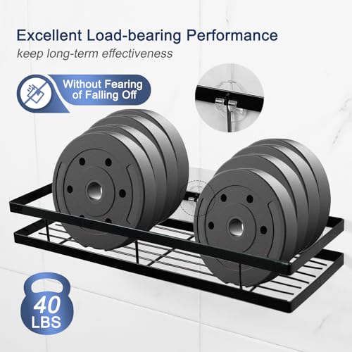 Shower Caddy Adhesive Replacement, 2 Pack Strong Adhesive Show-er Hooks, Water-Proof Shower Adhesive Strips, No Drilling for Show-er Caddy, Bathroom Storage Shelves and Kitchen Racks - color: 2 PCS