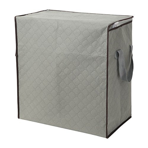 Szxc 2 Pack Foldable Erect Storage Bags Under Bed Closet Organizer 18 x 11 x 19 inch (L x W x H) - for Quilt Blanket Pillow Clothes Bedding - Clear Window & Handles - Easy to Fit 5 Throw Pillows - size: Erect, style: Set of 2