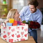 Valentines basket,Pink Heart Basket,Collapsible waterproof nursery laundry basket,Pink girls gift baskets,Valentine's Day room decor(Envelope heart) - color: Envelope heart