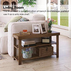 SMIBUY Bamboo Shoe Rack Bench, 3-Tier Shoe Organizer Storage Shelf for Entryway Hallway Bathroom Living Room (Walnut) - color: Walnut