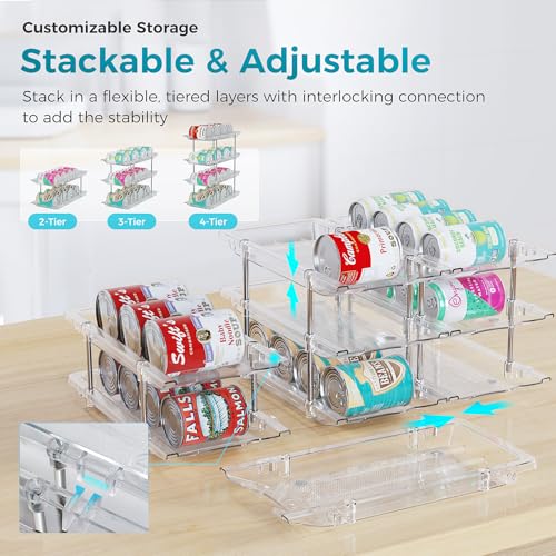 oylik Can Organizer for Pantry, 3 Tiers Can Storage Rack, up to 36 Cans Food Holders for Fridge, Cabinet and Pantry Organization - size: 3 Tiers*3 Rows