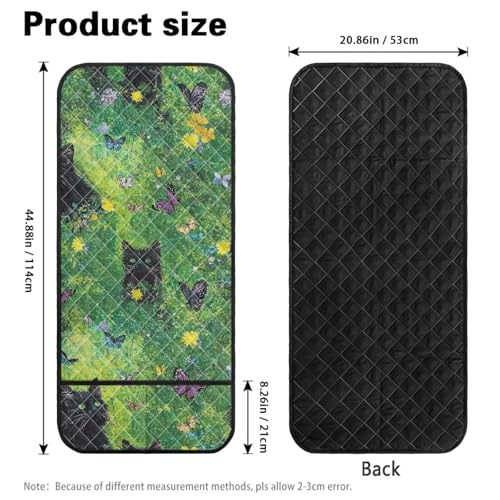 Green Grass Black Cat Floral Print Arm Rest Cover for Sofa with 2 Pockets Dustproof Chairs Arm Covers Anti-Scratch Furniture Protector for Pet Dog Cats Loveseat Armrest Covers - color: Green Grass Black Cat Floral