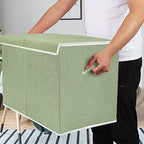 popoly Large Toy Box Chest with Lid, Collapsible Sturdy Toy Bin Storage Organizer Boxes Baskets for Kids, Boys, Girls, Nursery, Playroom, 25"x13" x16" - color: Large Green